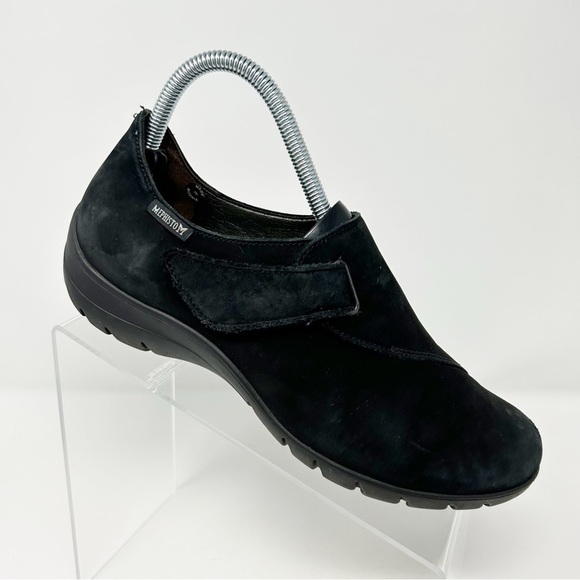 Mephisto Air Jet Black Suede Leather Comfort Walking Loafers Size 8 Almond Toe - Picture 1 of 14